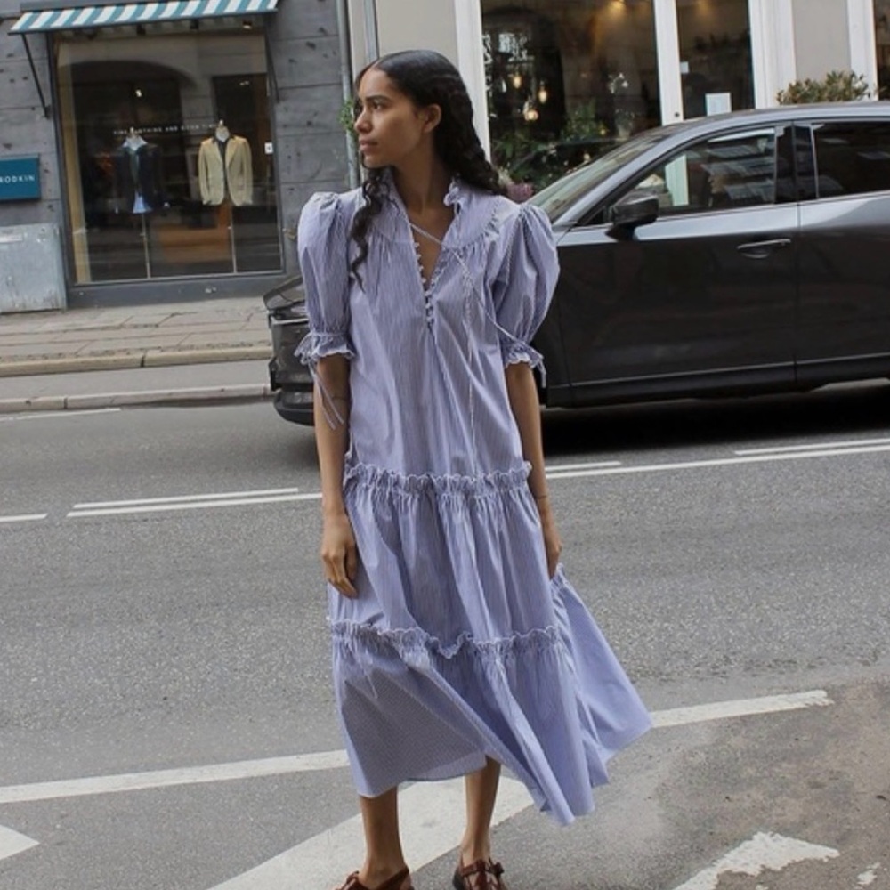 Hunter Bell • Holloway Dress, Blue Stripe